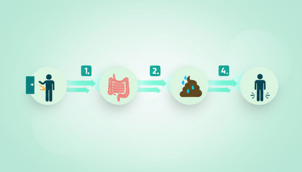 Various medical charts and data illustrating digestive system functions