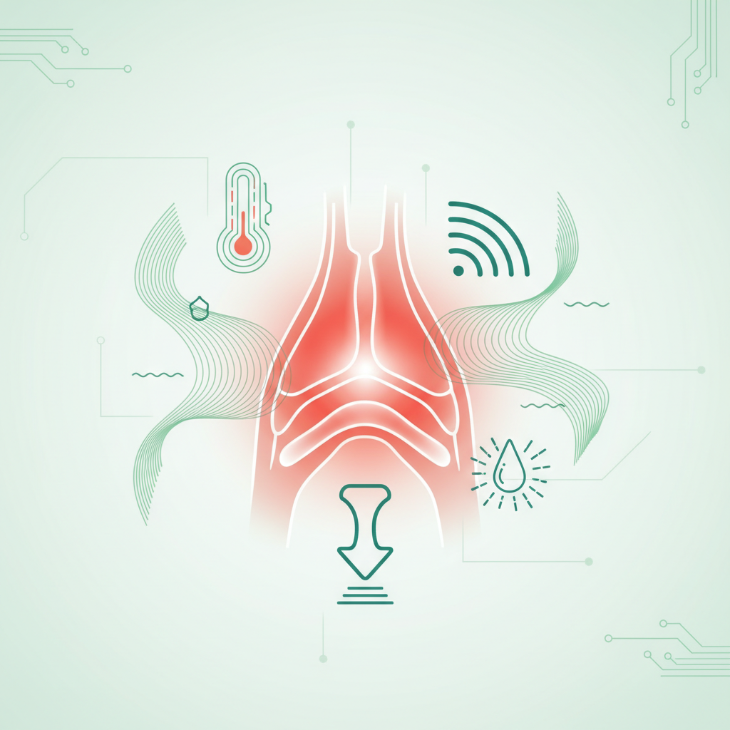 Person holding their throat in discomfort, indicating a sore throat