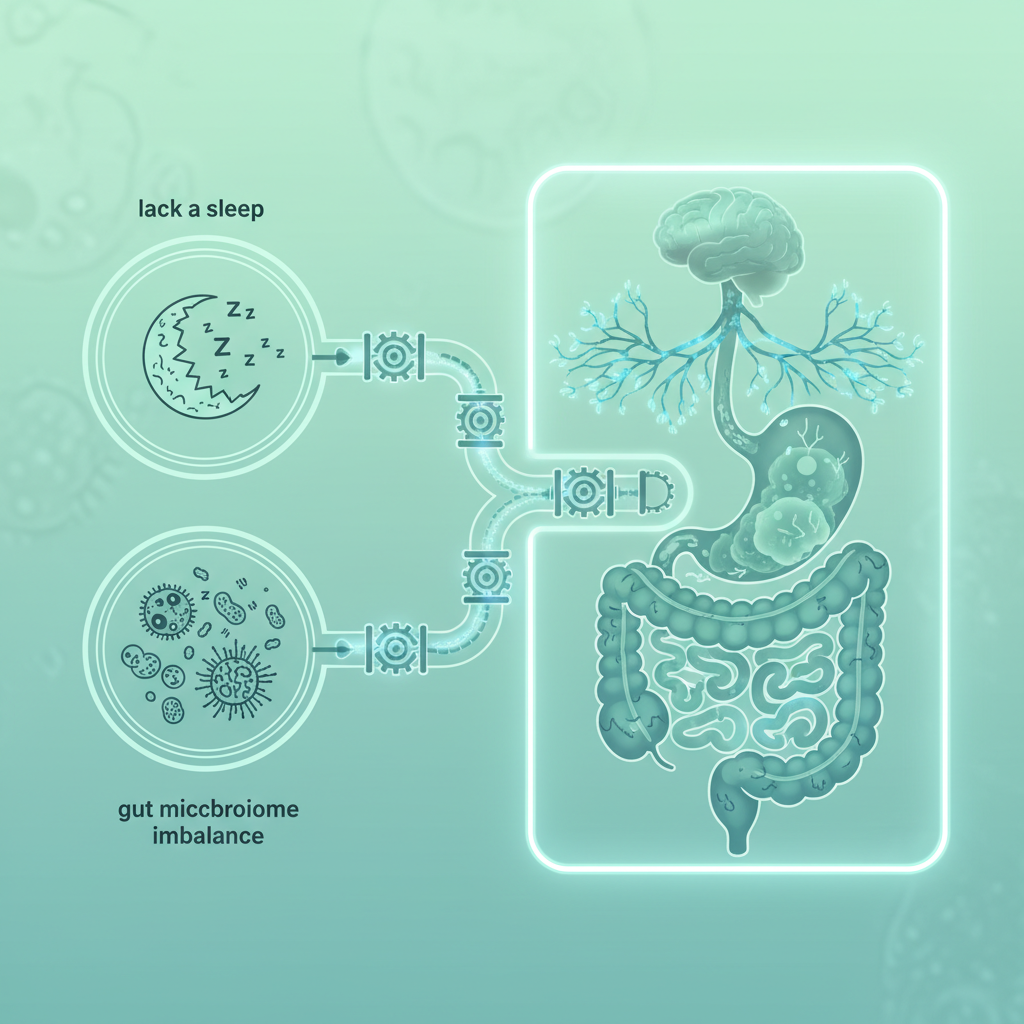 Illustration of a healthy gut microbiome with diverse bacteria and happy digestive system