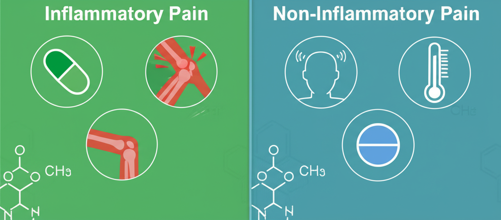 A person looking confused at various painkiller boxes on a pharmacy shelf