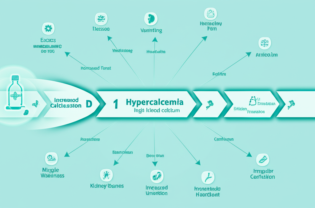 Symptoms of Vitamin D overdose like nausea and fatigue