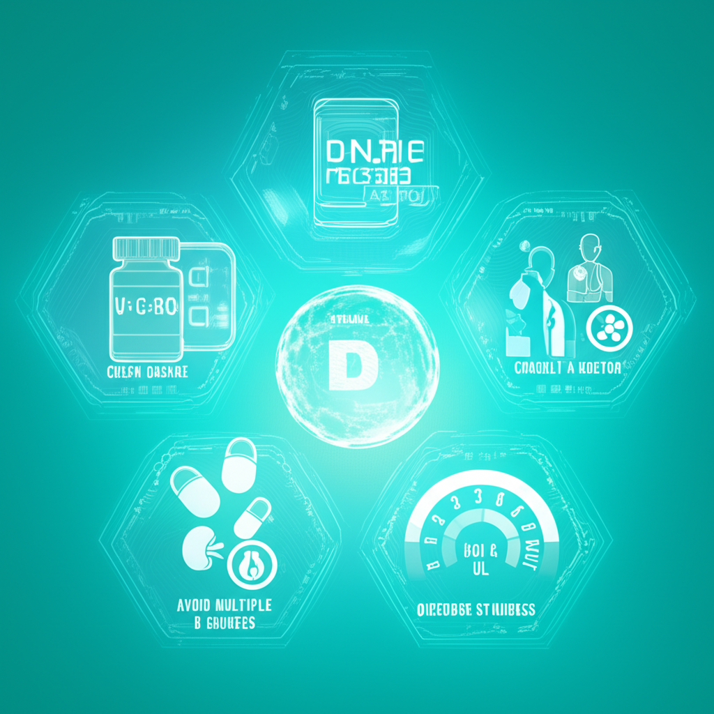 Person checking a supplement bottle label carefully